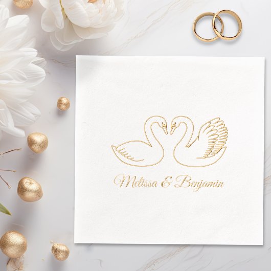 スワン結婚ズ記念日V2 箔ナプキン