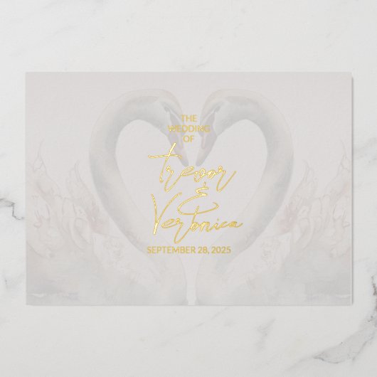 スワン結婚ズ 箔招待状 (正面)