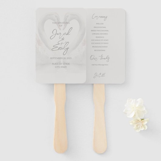 スワン結婚式 プログラム ハンドファン (正面&裏面)