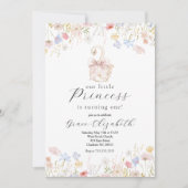 スワン誕生日の招待スワンプリンセス誕生日 招待状 (正面)