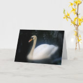 スワン誕生日カード カード (黄色い花)