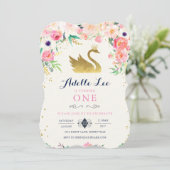 スワン誕生日招待状 招待状 (スタンド正面)