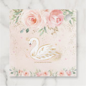 スワン赤面フローラベビーシャワー誕生日ありがとう フェイバータグ (裏面)