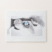 スワン踊り女性バレエ超現実的スケッチアート ジグソーパズル (横)