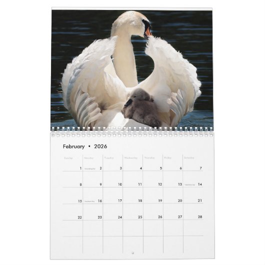 スワン2025 カレンダー (2月 2026)