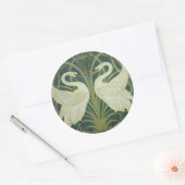 スワン・アンド・ラッシュアールヌーボーステッカー ラウンドシール (封筒)