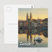 スワン・イン・チューリッヒ・スイストラベル ポストカード (正面/裏面)