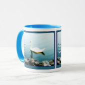 スワン・イン・パーム湖23:2 11ブルーマグカップ マグカップ (正面左)