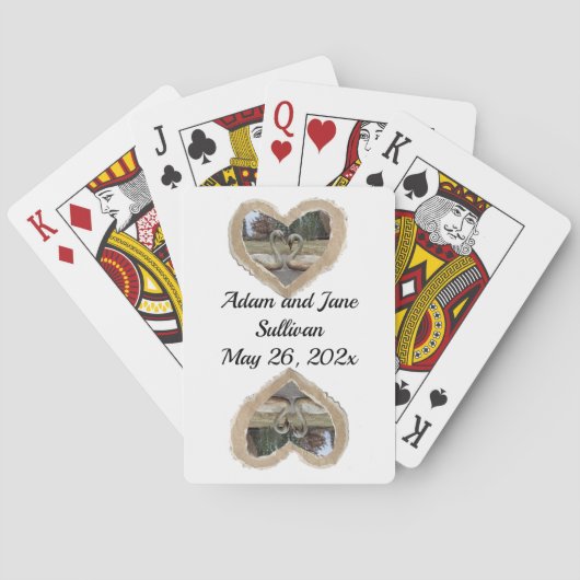 スワン・イン・ブラウンハート遊・結婚式の引き出物ズ・カード トランプ (裏面)