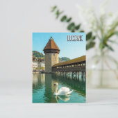 スワン・イン・ルツェルン・スイス・トラベル ポストカード (スタンド正面)