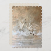 スワン – フラット招待状サイズ： 12.7 cm x 17.8 cm 招待状 (正面/裏面)