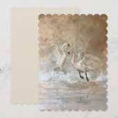 スワン - フラット インビテーション サイズ:12.7 cm x 17.8 cm (正面/裏面)