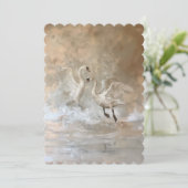 スワン - フラット インビテーション サイズ:12.7 cm x 17.8 cm (スタンド正面)