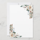 スワン フラワール ニュートラル ベビーシャワー 招待状 (裏面)