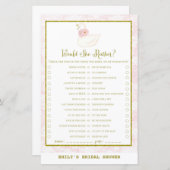 スワン ブライダルシャワー ゲーム 印刷済み (正面/裏面)