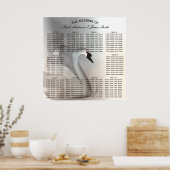 スワン・プリンセス エレガント ウェディング テーブル 席 ポスター (キッチン)