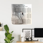 スワン・プリンセス エレガント ウェディング テーブル 席 ポスター (ホームオフィス)