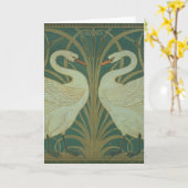 「スワン、ラッシュ&アイリス」パネル用壁紙デザイン カード (黄色い花)