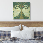 「スワン、ラッシュ&アイリス」パネル用壁紙デザイン キャンバスプリント (インサイチュ (寝室))