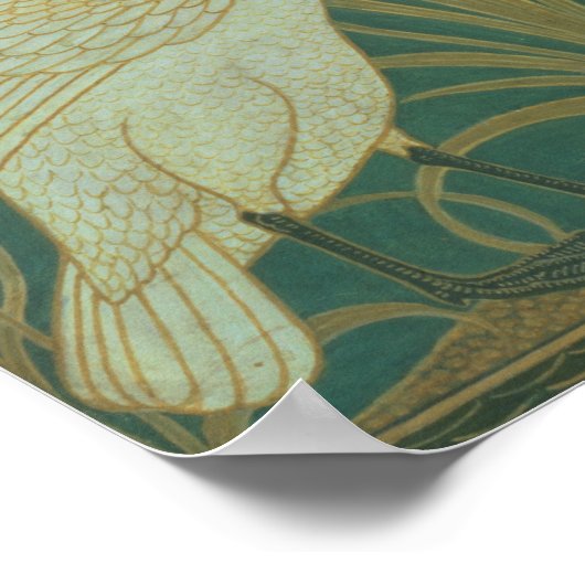 「スワン、ラッシュ&アイリス」パネル用壁紙デザイン ポスター (角)