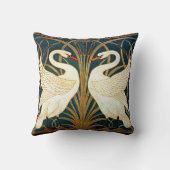 スワン&ラッシュ&アイリス，ヴィンテージデザイン クッション (裏面)