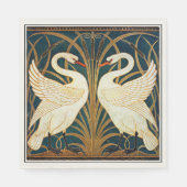 スワン&ラッシュ&アイリス，ヴィンテージデザイン スタンダードランチョンナプキン (正面)