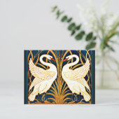 スワン&ラッシュ&アイリス，ヴィンテージデザイン ポストカード (スタンド正面)