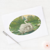 スワン 楕円形シール (封筒)