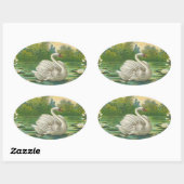 スワン 楕円形シール (シート)