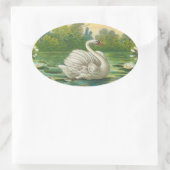 スワン 楕円形シール (バッグ)