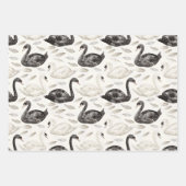 スワン 水生植物 湖 ブライダルシャワー ラッピングペーパーシート (正面)