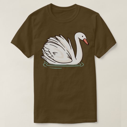 スワン 水鳥 Tシャツ (デザイン正面)