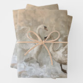 スワン – 油絵スタイルラッピングギフト紙 ラッピングペーパーシート (インサイチュ)