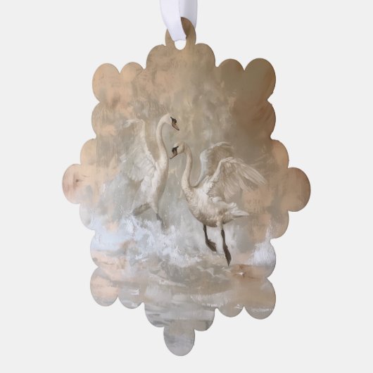 スワン – 紙カード装飾文房具 オーナメントカード (左)