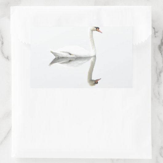 スワン 長方形シール (バッグ)