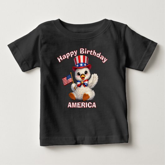 スワン (4b) 愛国心あふれる子供用Tシャツ ベビーTシャツ (正面)