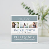 スワーかわいらしルフォトコラージュ卒業招待状 招待状 (スタンド正面)