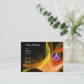 スワージェムモノグラム鮮やかブラックイエロー 名刺 (スタンド正面)