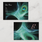 スワージェムモノグラム鮮やかブラックグリーングレー 名刺 (正面/裏面)