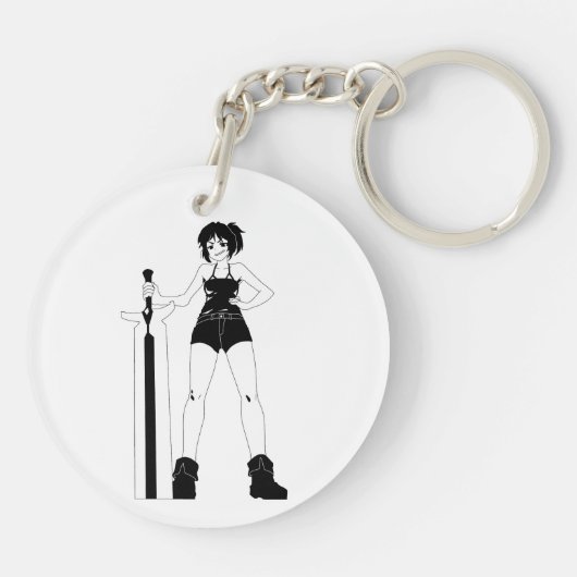 スワーズウーマンアニメガールキーチェーン キーホルダー (裏面)
