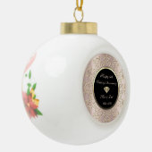 スワーズダイヤモンドバラ金ゴールド結婚50周年 セラミックボールオーナメント (左)