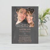 スワーズChalkboard写真Save the Date招待状 招待状 (スタンド正面)
