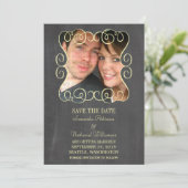 スワーズChalkboard写真Save the Date招待状 招待状 (スタンド正面)