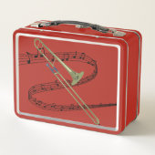 スワードミュージックスタッフトロンボーンスケッチ |イニシャル メタルランチボックス (裏面)