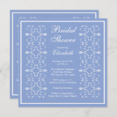 スワーファンシールフレームブライダルシャワー招待状青 招待状 (正面/裏面)