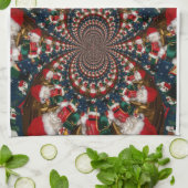 スワーリングサンタ魔法：ホリデーマグカップ&キッチンアイディア キッチンタオル (折り畳み)