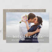 スワーリングスクリプト結婚式の日付カードを保存 セーブザデート (正面/裏面)