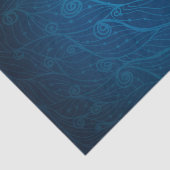 スワーリングブルーの背景にクリームベージュレース 薄葉紙 (詳細)