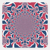 スワーリング万華鏡のように千変万化するパターンアートプリント スクエアシール (正面)