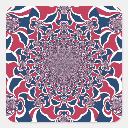 スワーリング万華鏡のように千変万化するパターンアートプリント スクエアシール (正面)